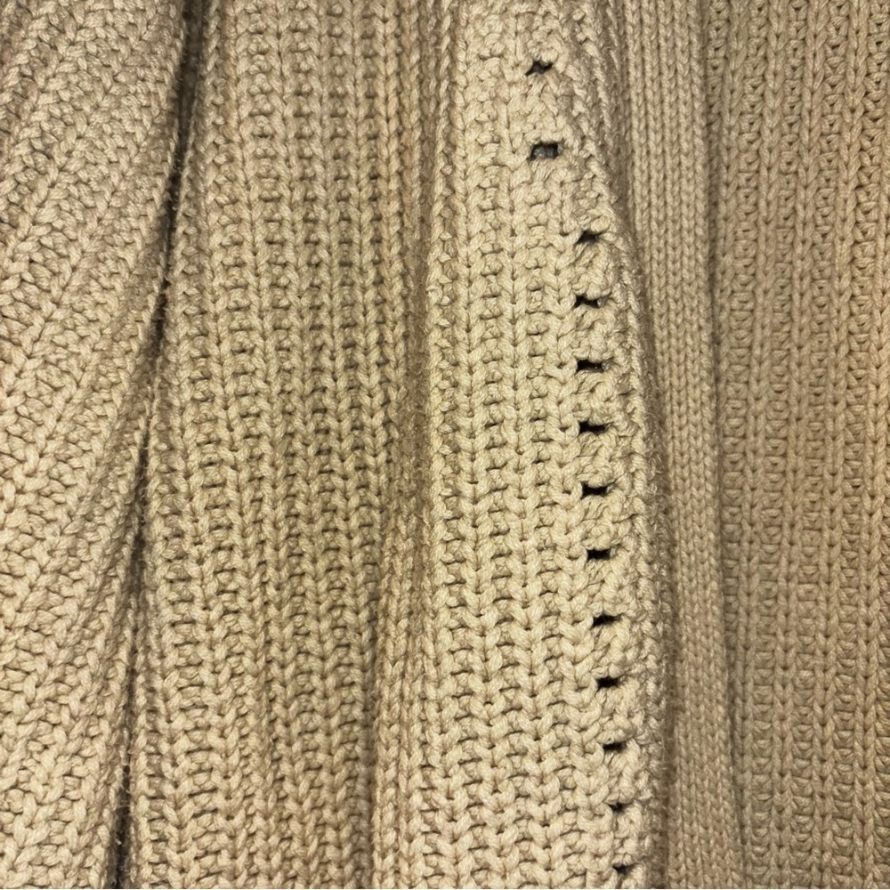 Mittoshop Oatmeal Chunky Knit Open Front Cardigan Sweater | Size M - Picture 5 of 5